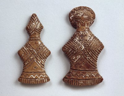 Dos figuras decoradas de Tchai-Kenat, Turquía, 3er milenio a.C. de Prehistoric